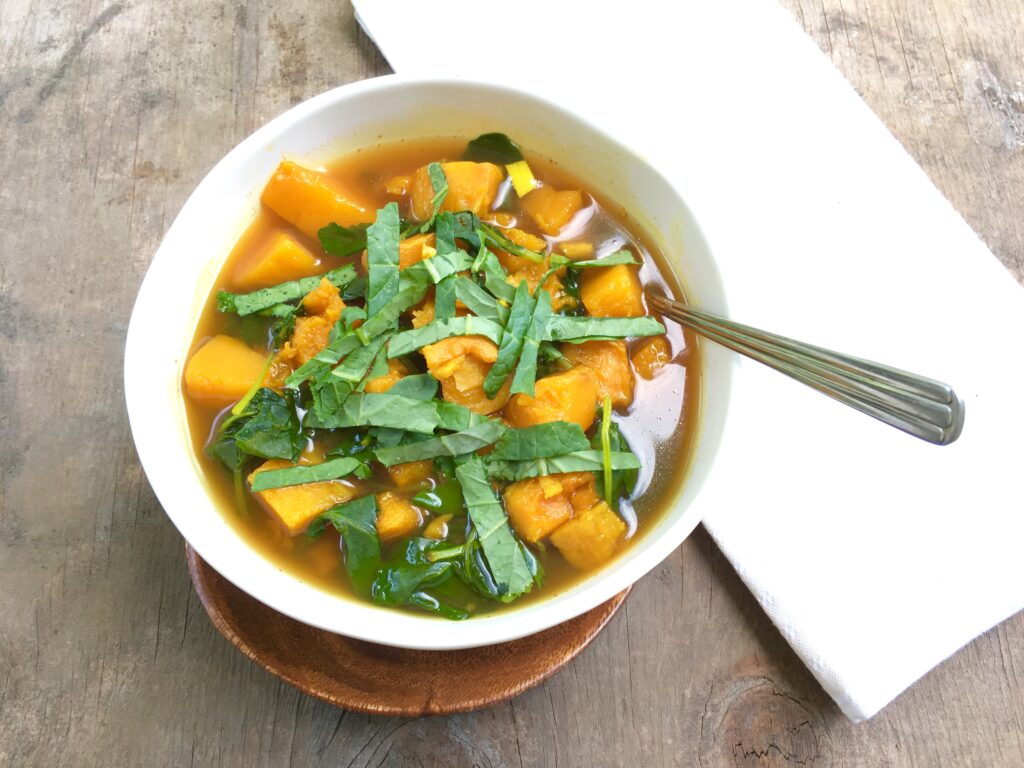 Ginger Infused Butternut Soup with Kale Dr. Meg Mill